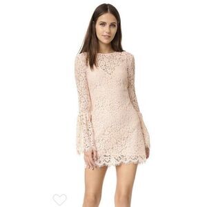 NWT RACHEL ZOE Sz 10 BELL SLEEVE LACE DRESS CARTER / ISLA BLUSH $395